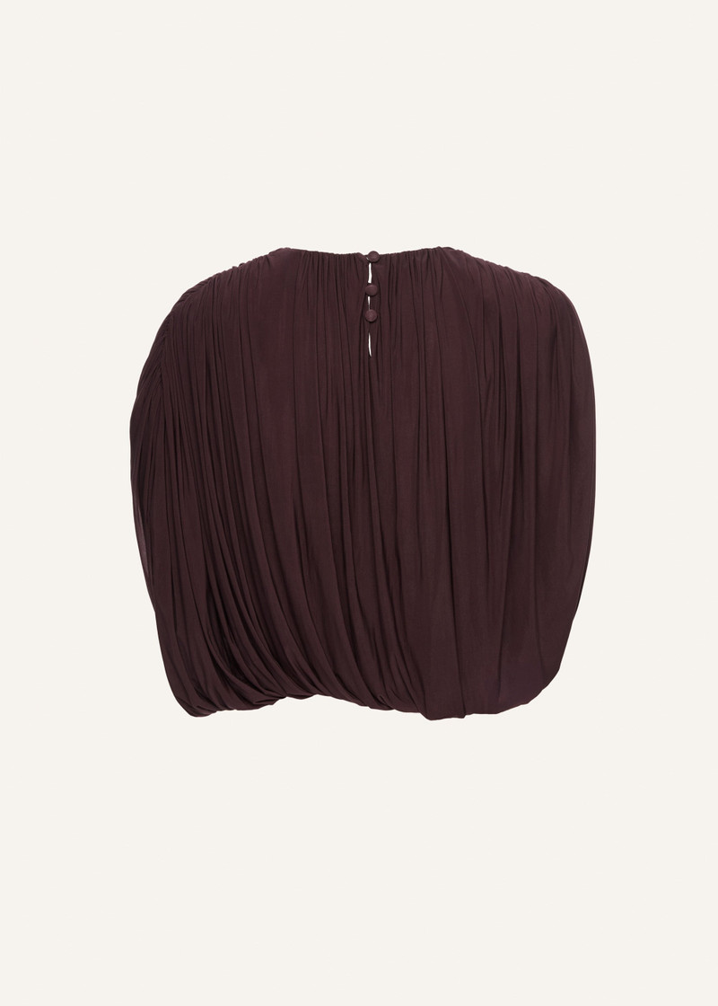 MAGDA BUTRYM Sleeveless ruched bubble top in burgundy outlook