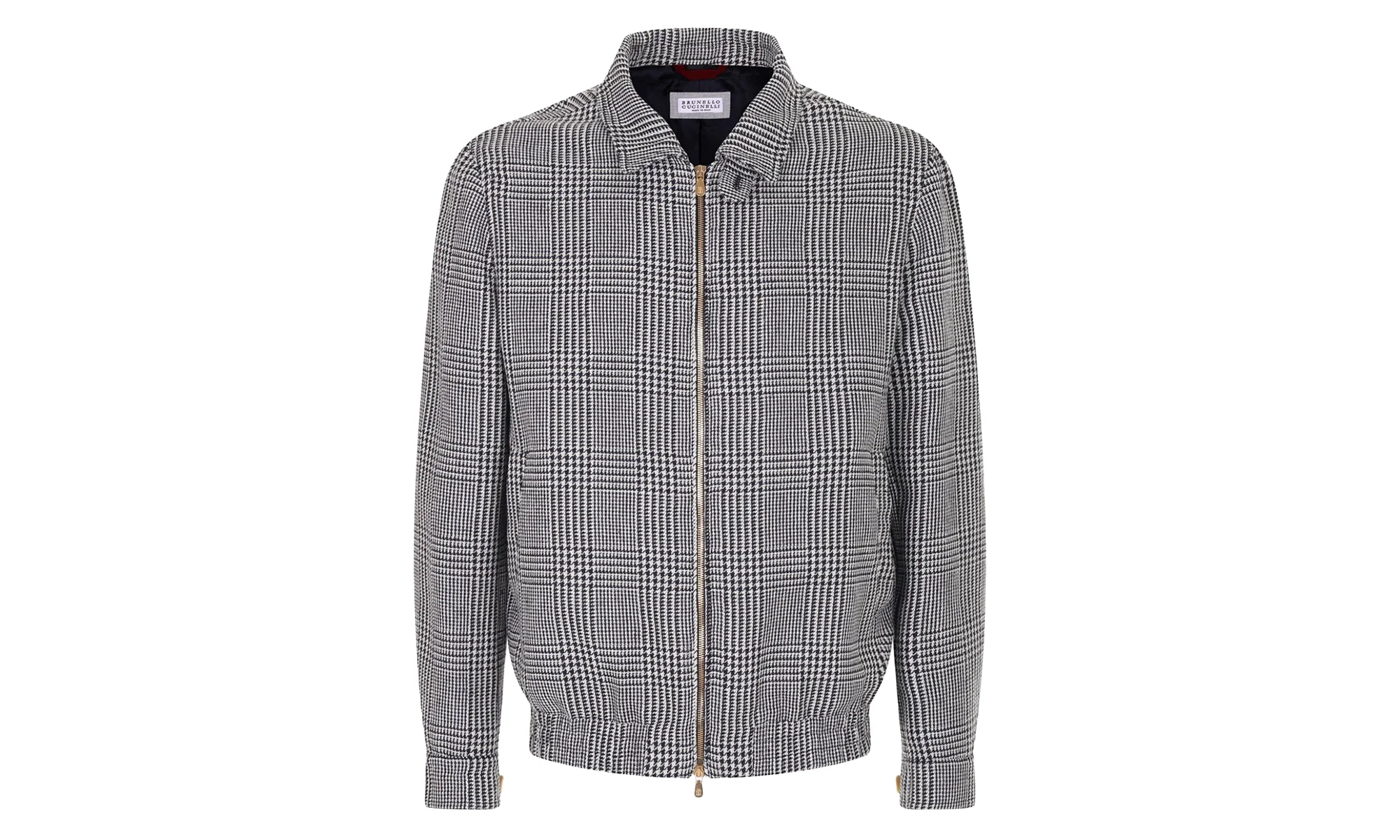 Prince Of Wales Houndstooth Bomber Jacket "Blue and White" BRUN917 - 1