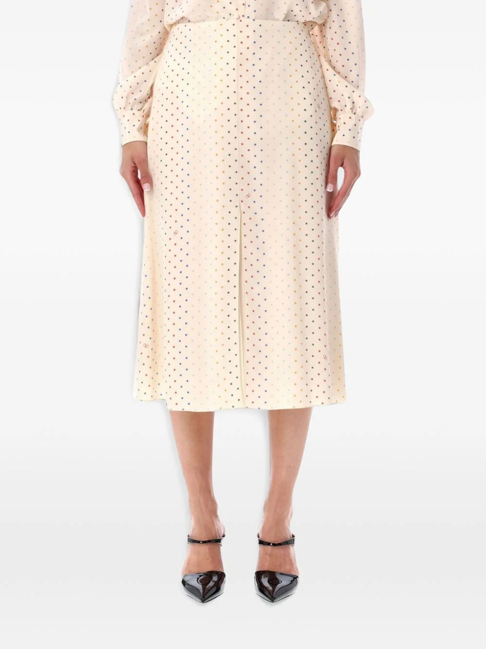 midi star-print vLogo skirt - 1