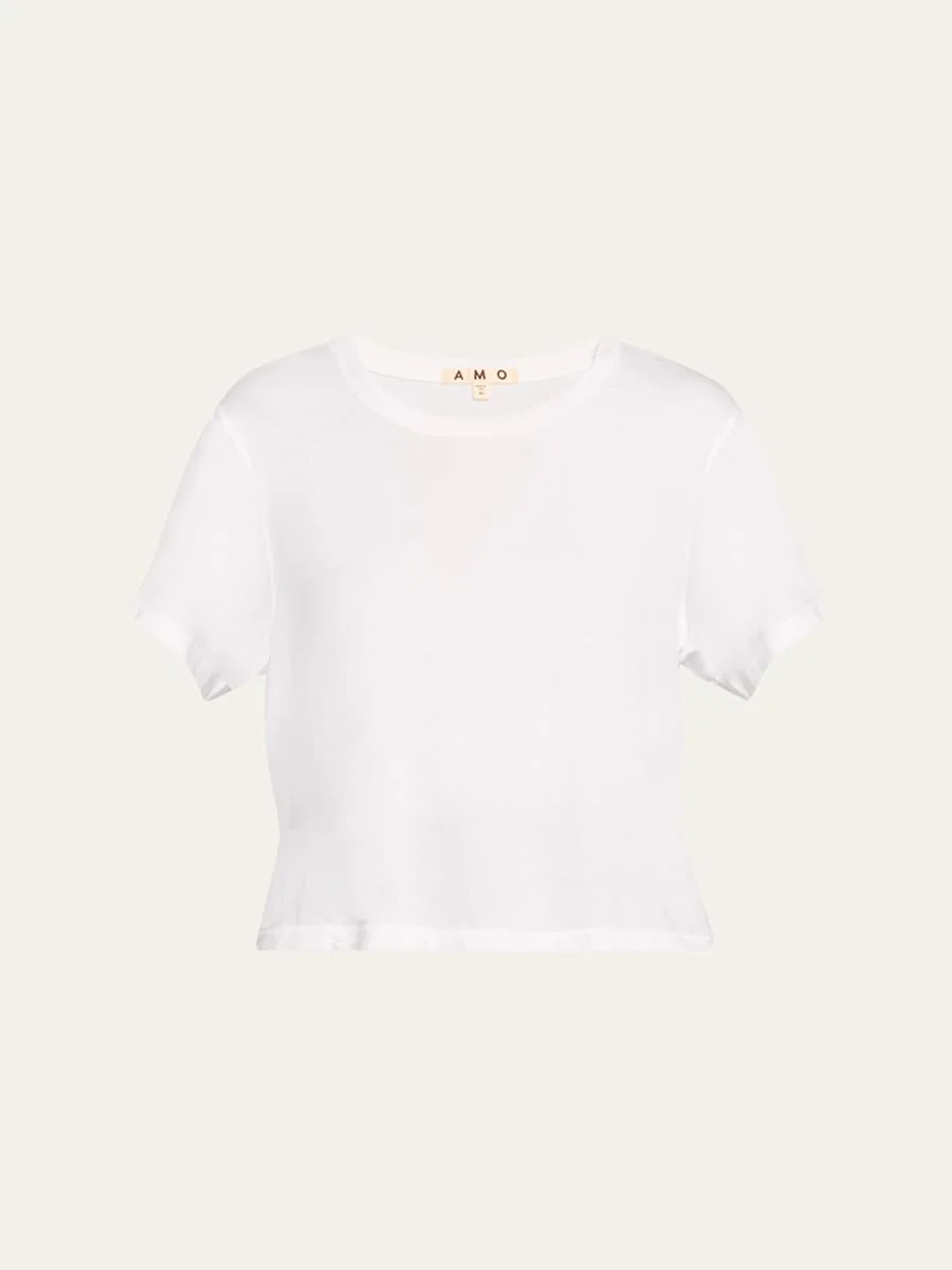 Babe Cropped Crewneck Tee - 1