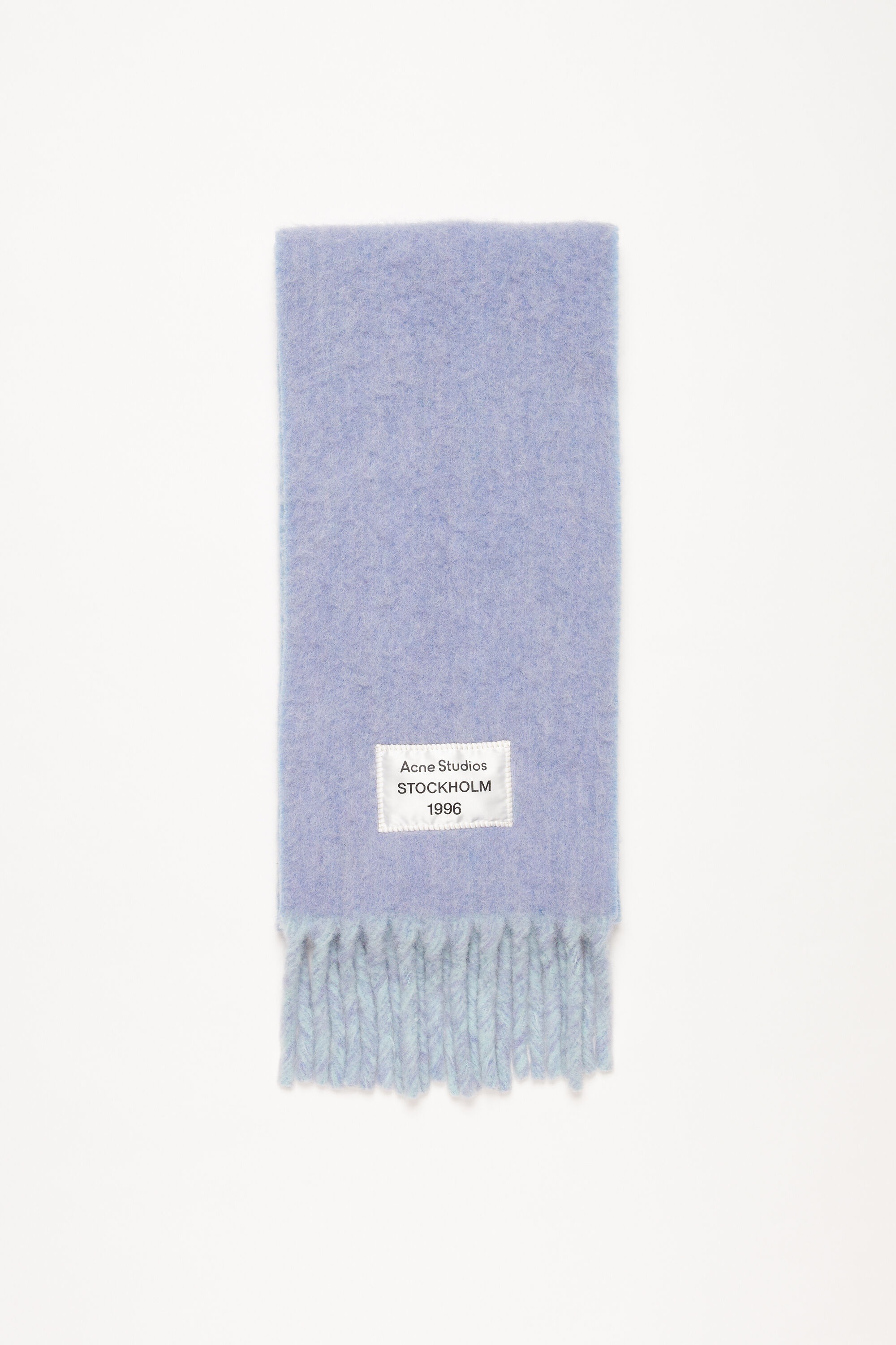 Fringed scarf logo label - Blue/light blue - 1