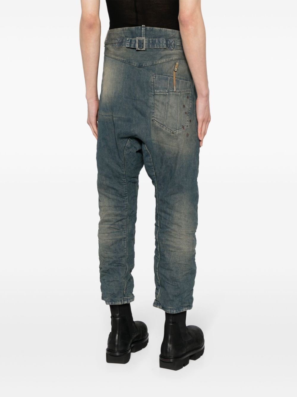 asymmetric drop-crotch jeans - 4