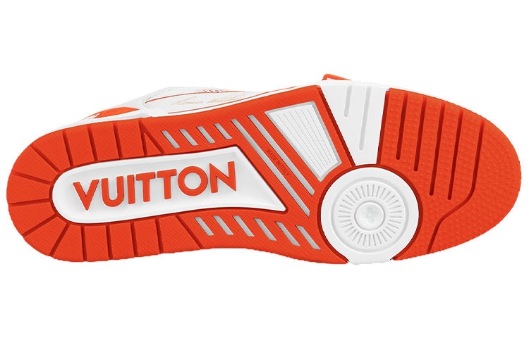 LOUIS VUITTON LV Trainer 'White Orange Velcro' 1A9ZBI - 4