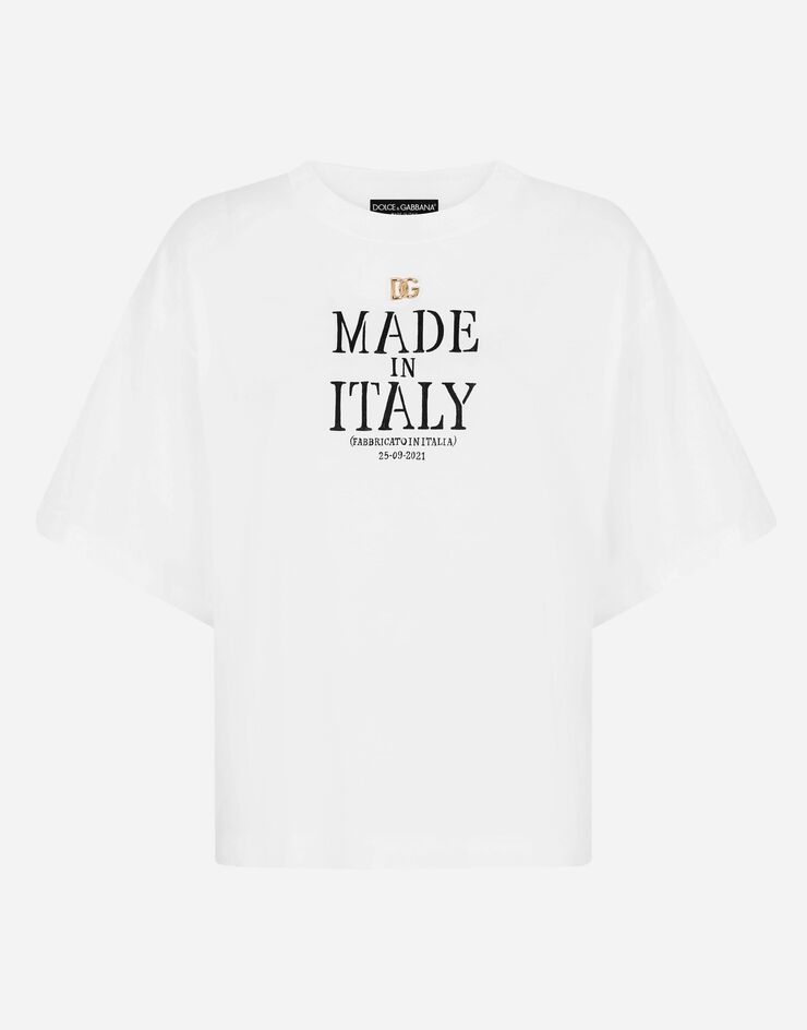 Jersey T-shirt with Made in Italy print - 3