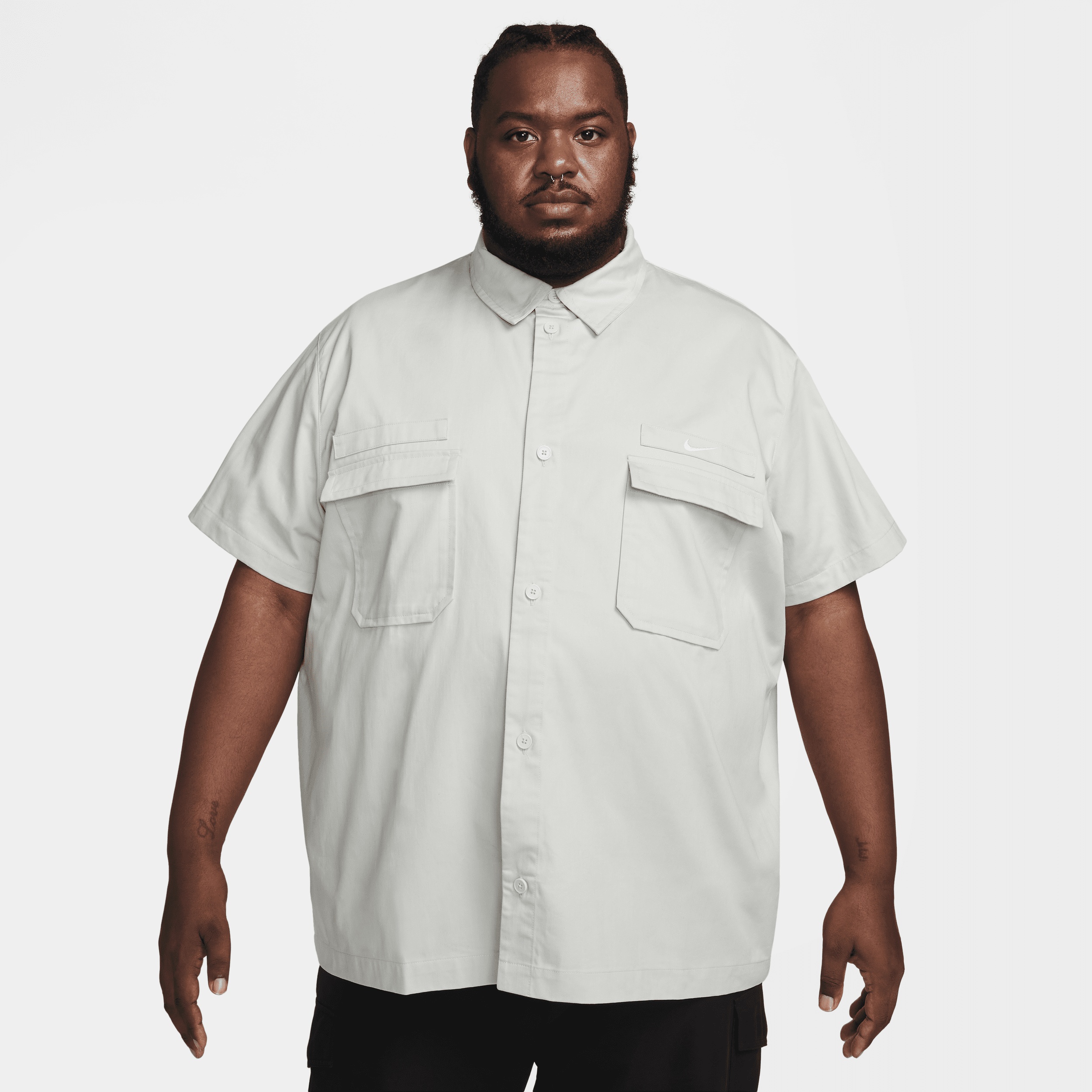 Nike Men's Life Woven Military Short-Sleeve Button-Down Shirt - 6