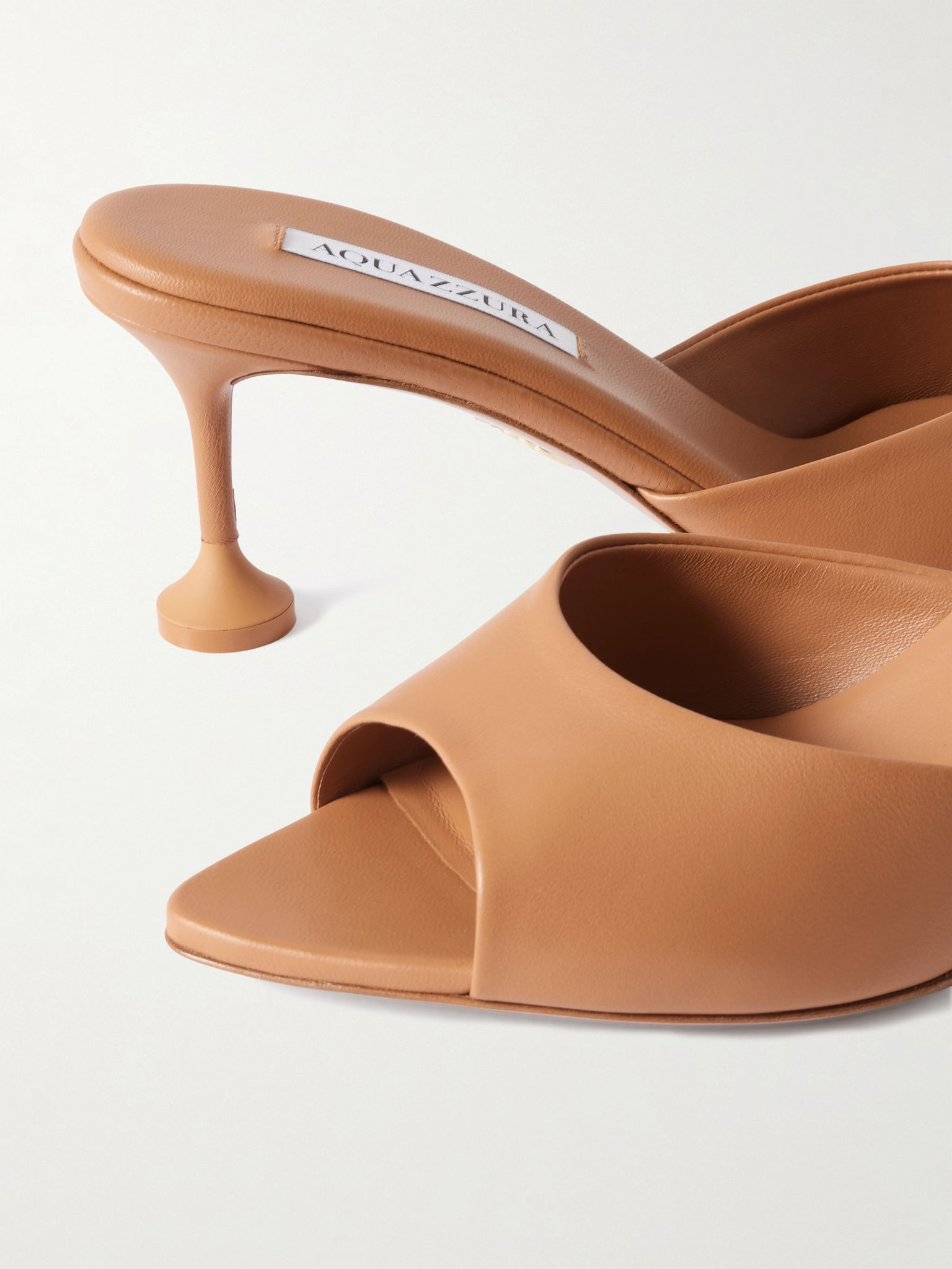 Bisous 65 leather mules Camel - 4
