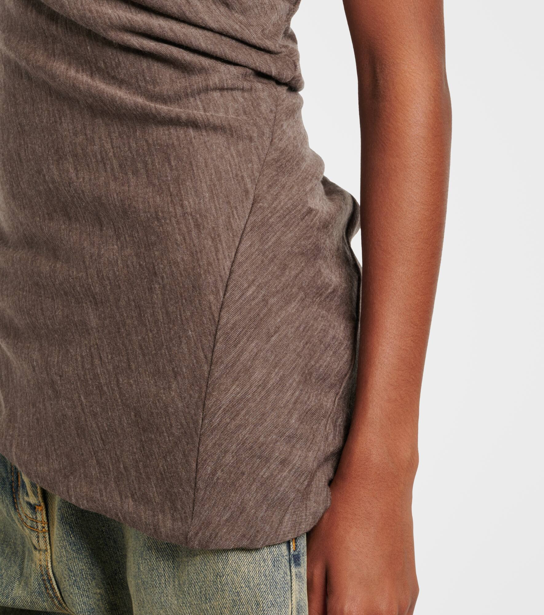 Draped asymmetric wool top - 5