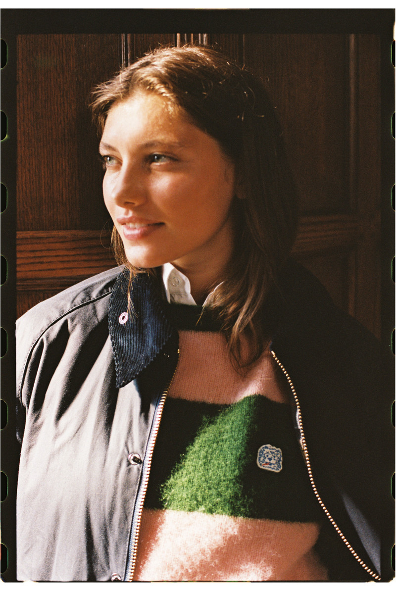 MADE-IN-SCOTLAND GREEN & PINK STRIPE SHAGGY DOG ICON SWEATER - CLASSIC FIT 6