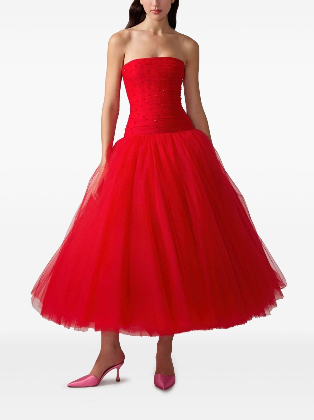strapless tulle dress - 2