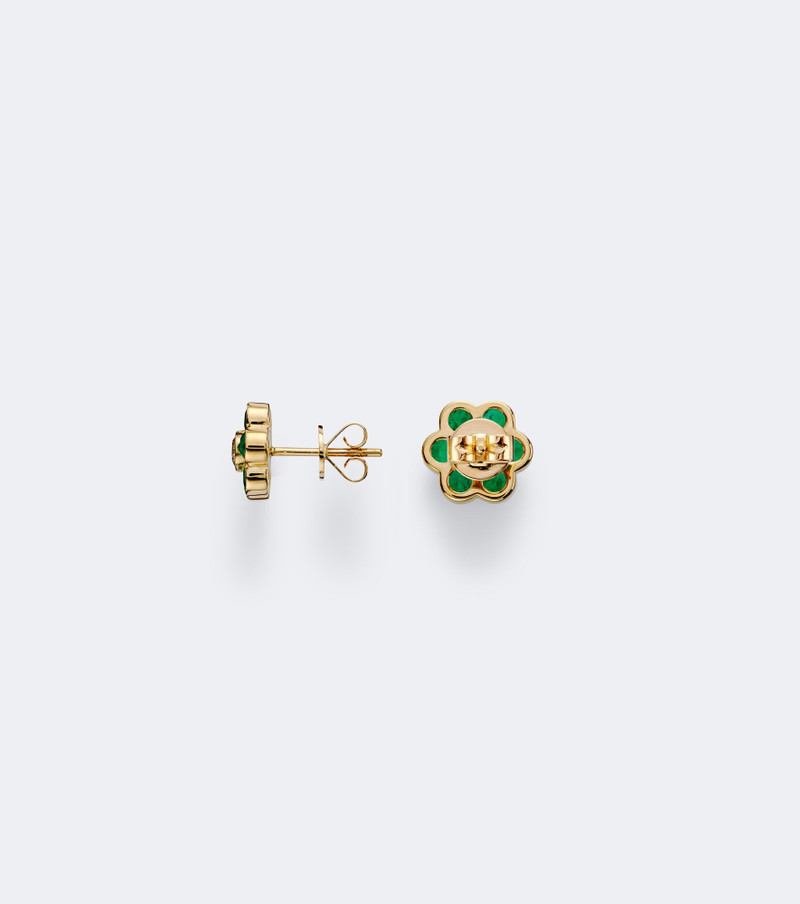 Flora 18kt gold earrings with emeralds and diamond 4