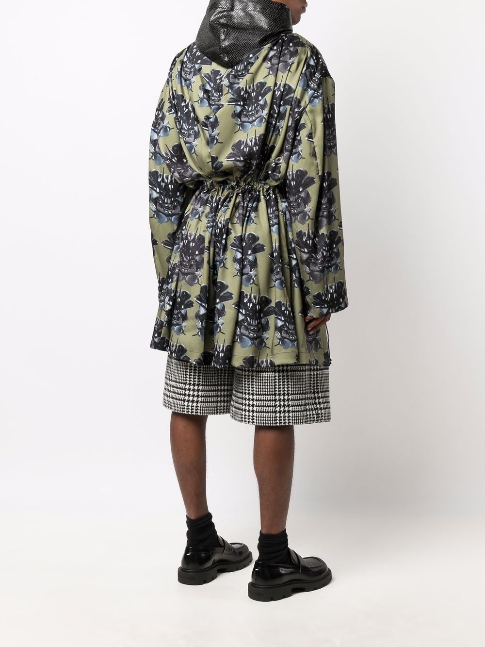 panelled graphic-print coat - 4