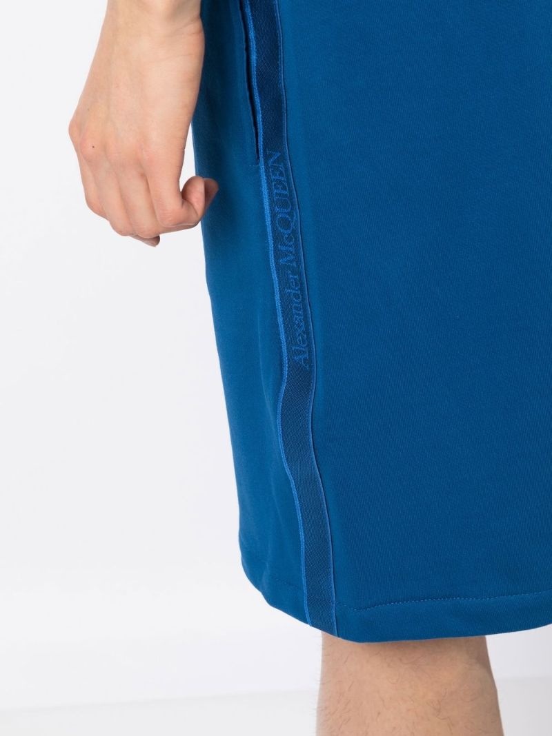 logo-tape cotton track shorts - 5