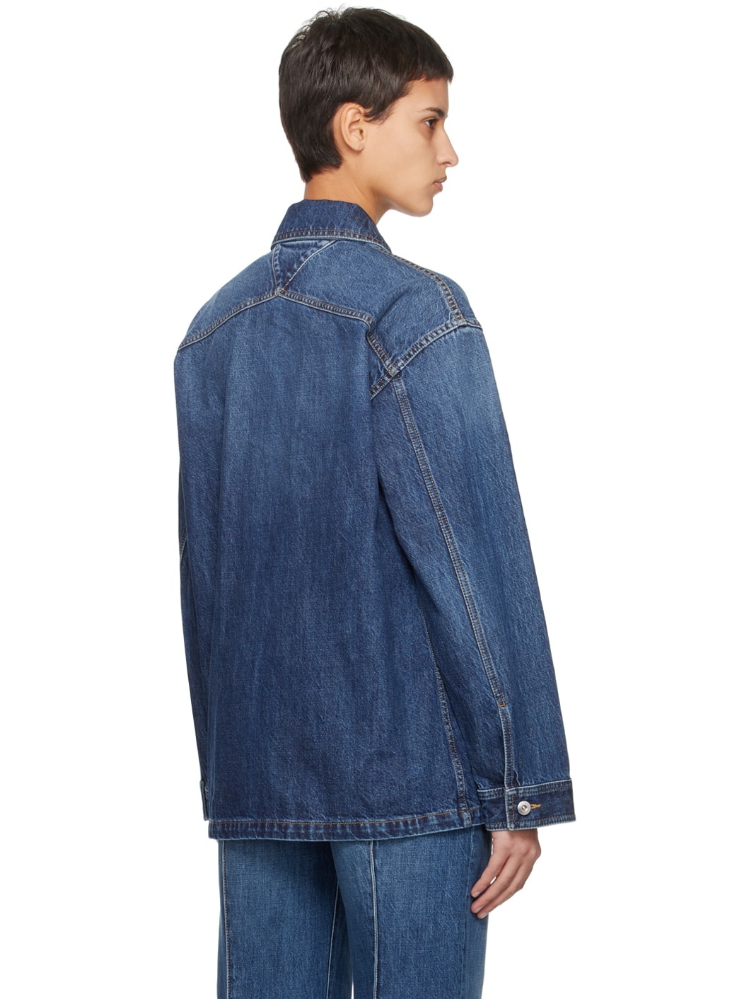 VIP【送料関税込】BOTTEGA VENETA DENIM COTTON JACKET Bottega Veneta Indigo Single-Breasted Denim Jacket | ssense