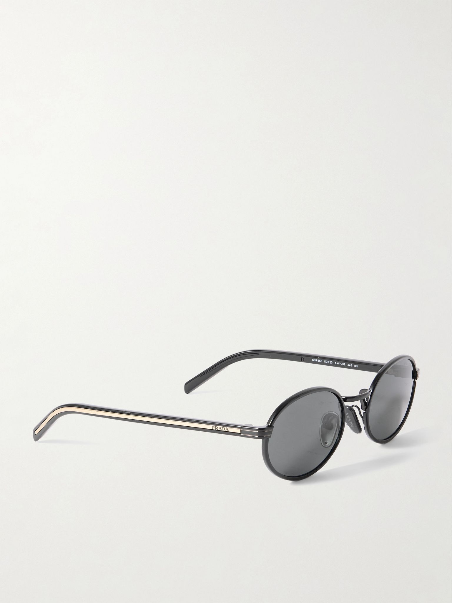 Oval-frame metal sunglasses Black - 3