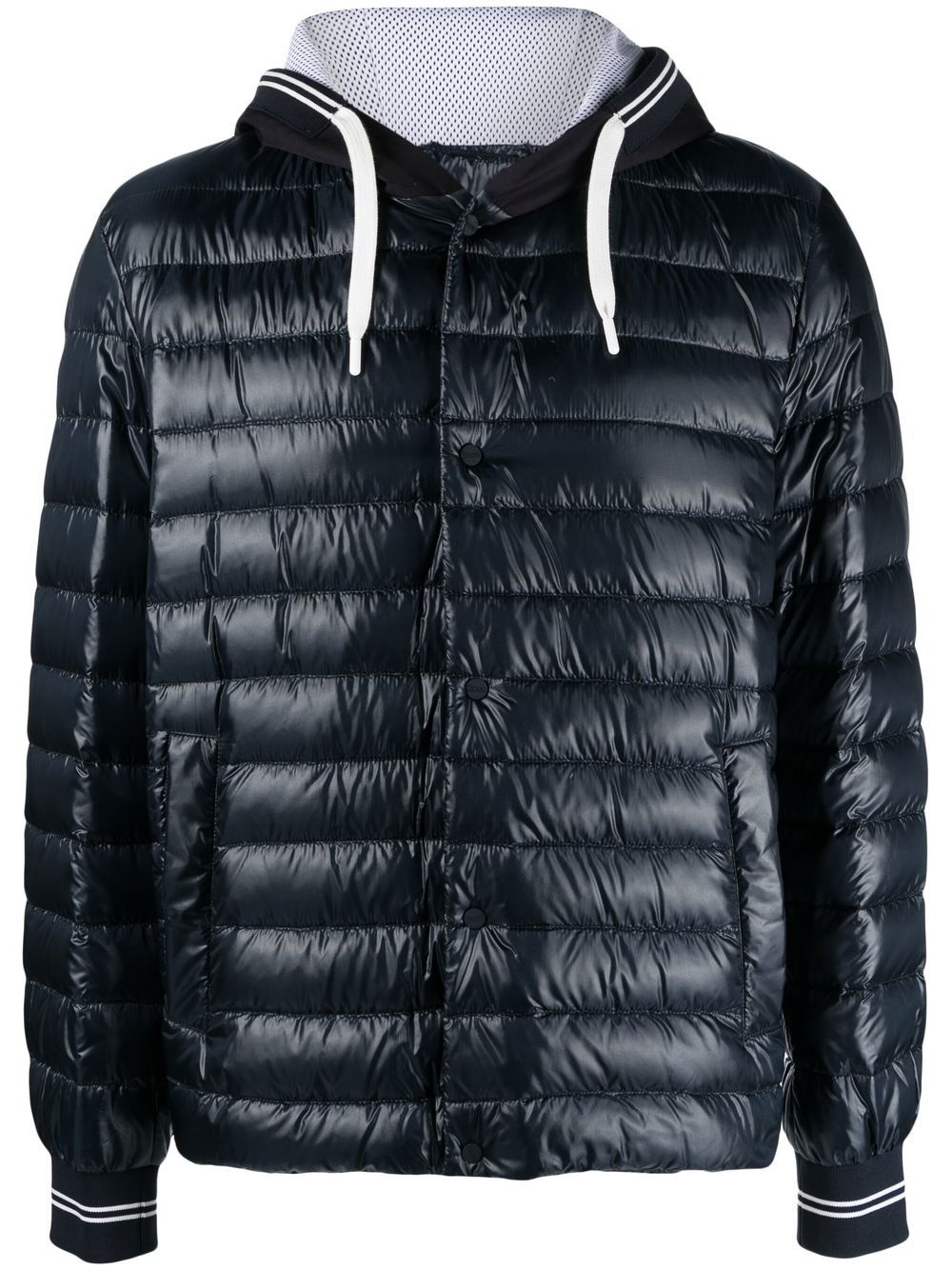drawstring hooded down jacket - 1