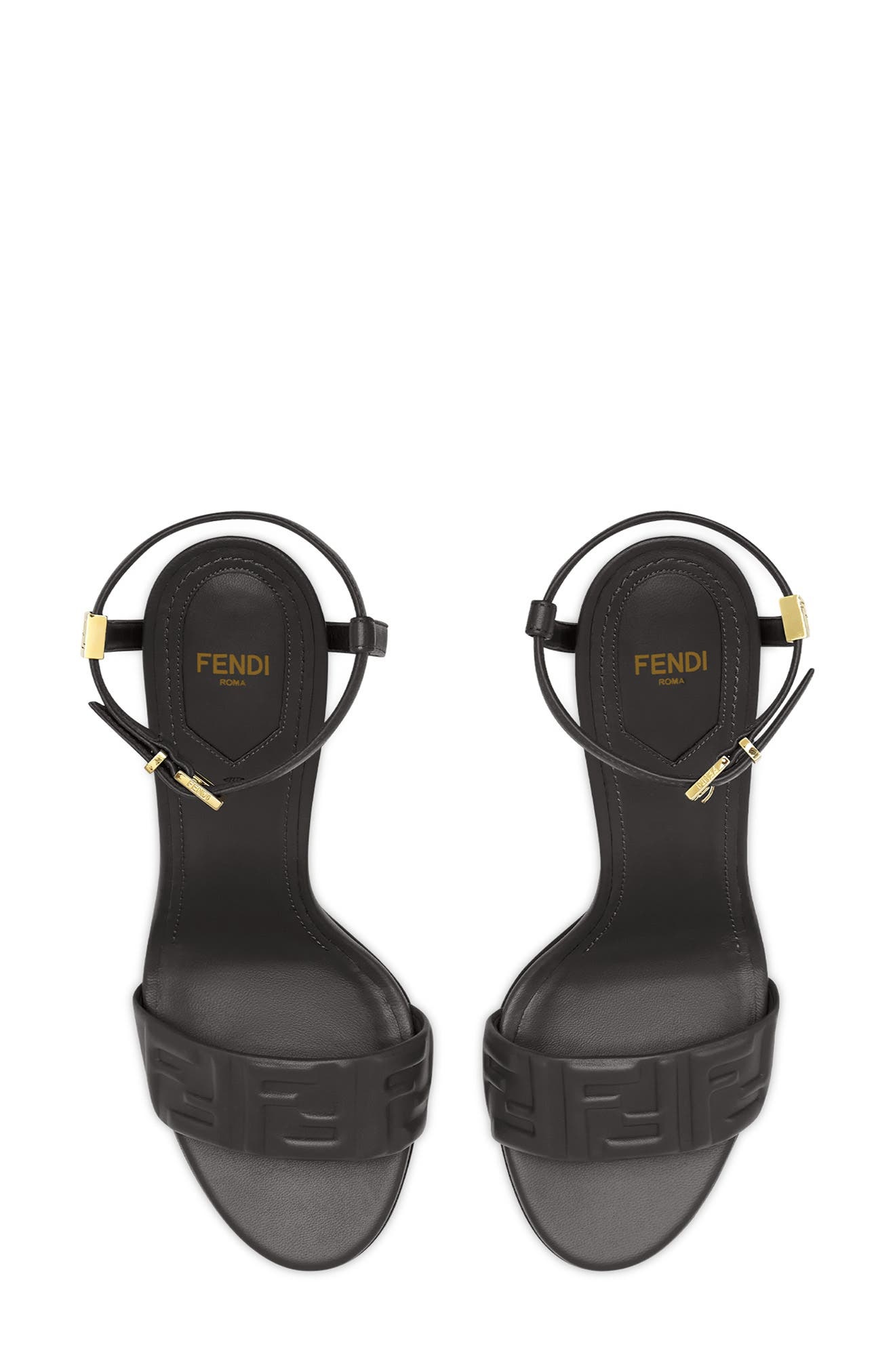 Fendi Delfina Ankle Strap Sandal in Nero/Nero at Nordstrom - 3