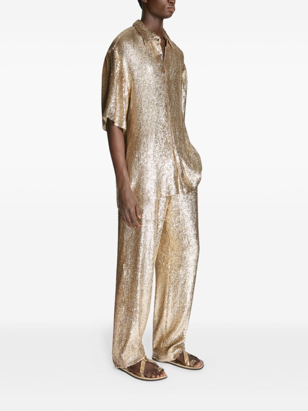 sequin-embellished trousers - 3