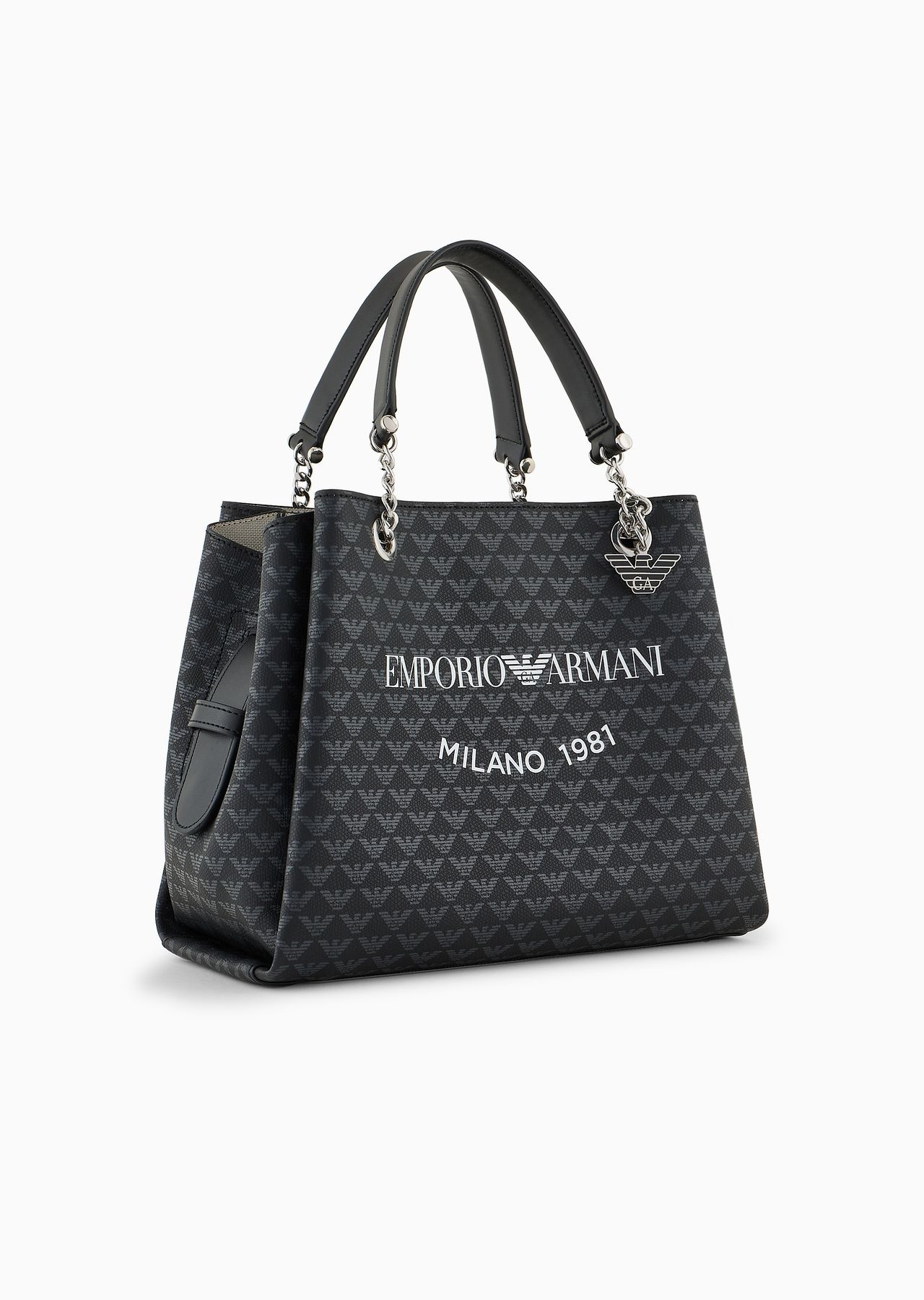 All-over eagle handbag with Milano 1981 logo print - 2