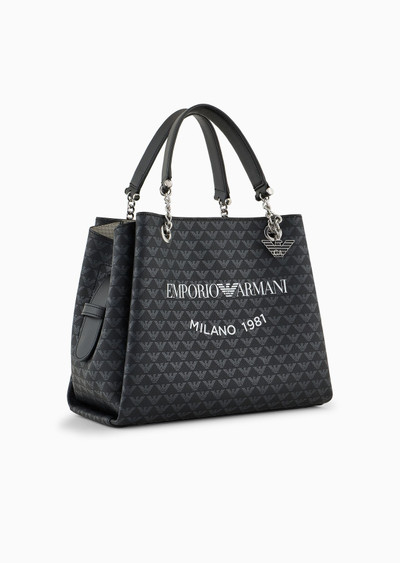 EMPORIO ARMANI All-over eagle handbag with Milano 1981 logo print outlook