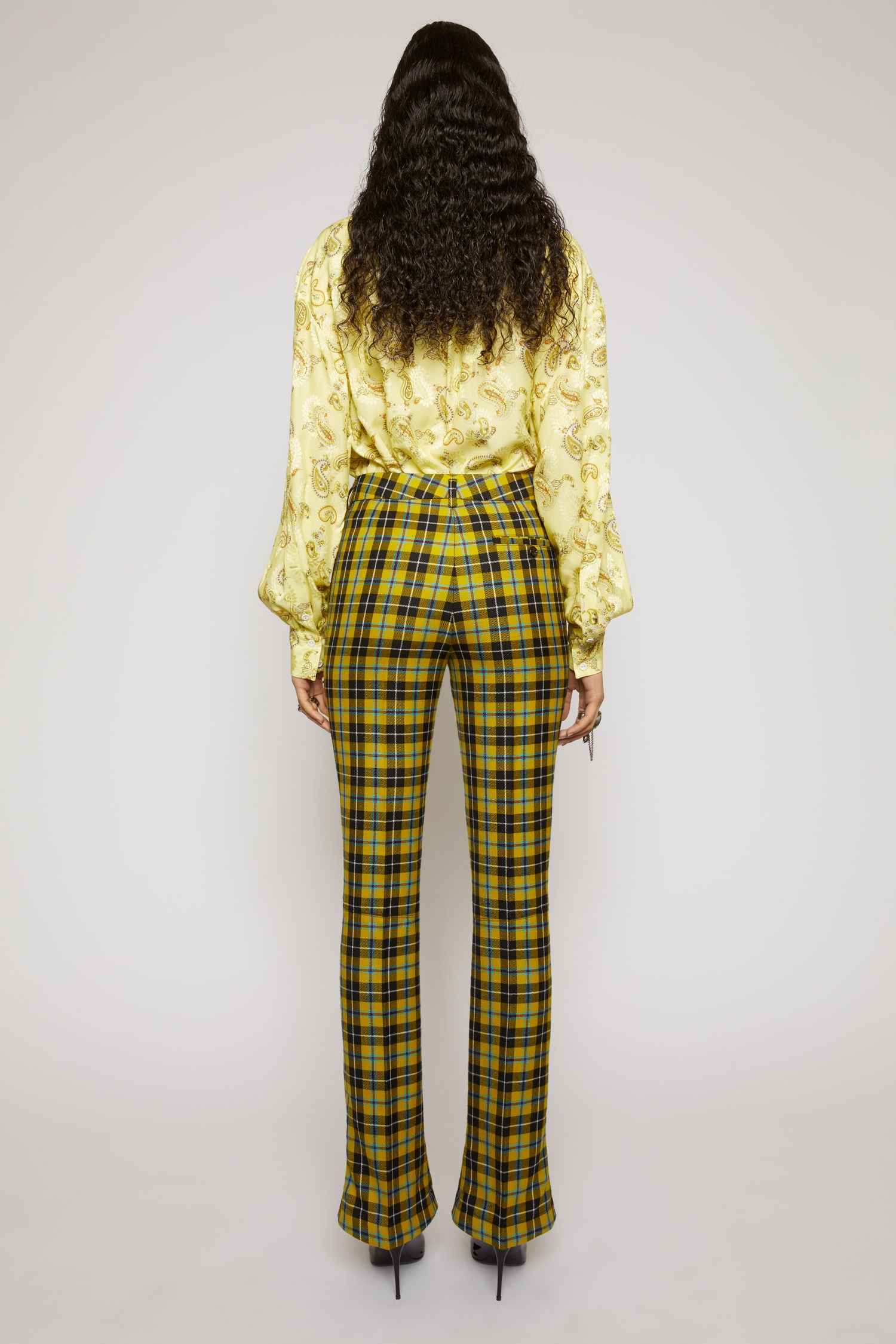 Slim-fit checked trousers yellow/black - 4