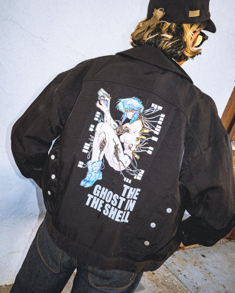 BRAIN DEAD Brain Dead x Ghost In The Shell Titan Bomber Jacket - Black outlook