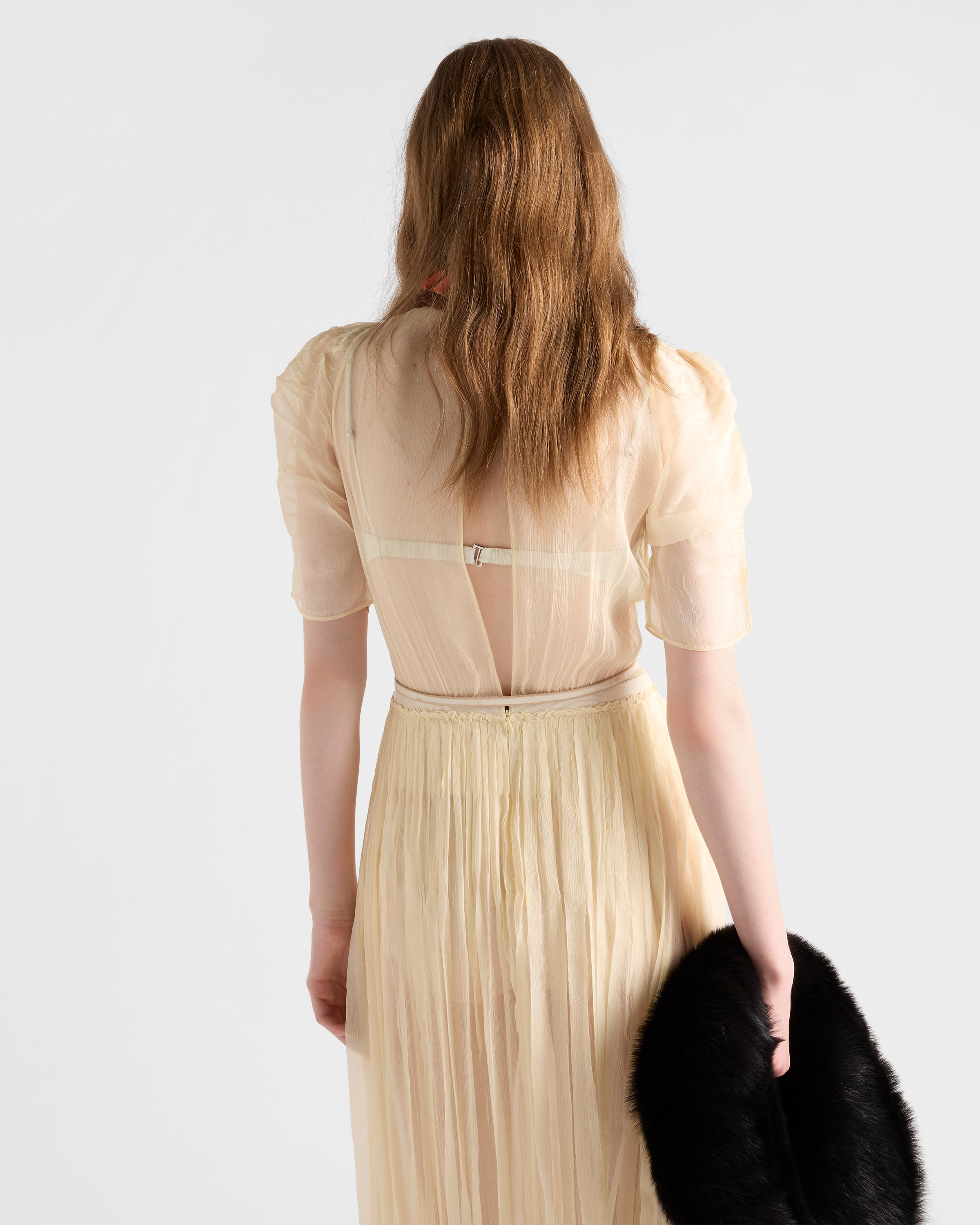 Long silk chiffon dress - 6