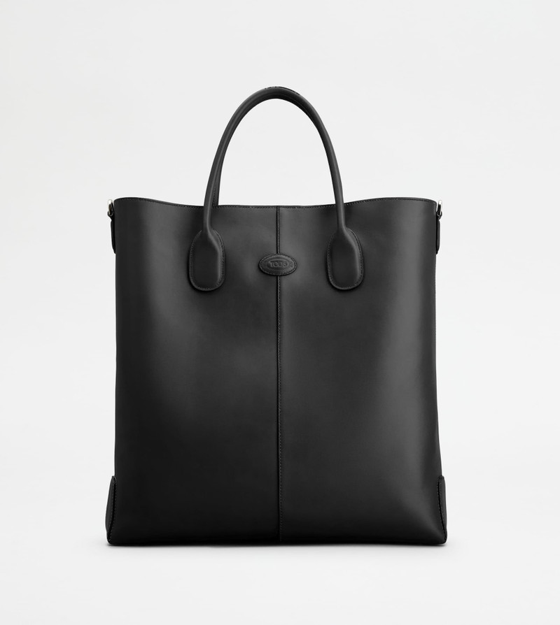 TOD'S DI BAG TOTE BAG IN LEATHER E SHEARLING MEDIUM - BLACK 1