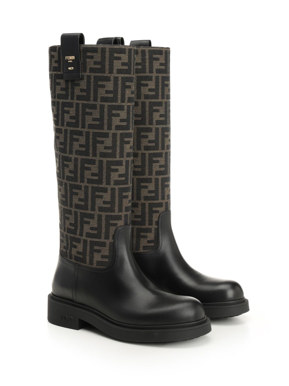Cavallerizzo Boot Jacquard Ff Rubber Sole Boots Black - 2