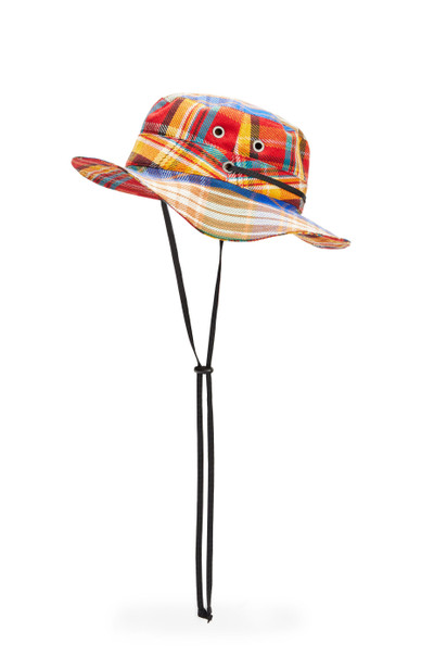 Loewe Explorer hat in tartan outlook