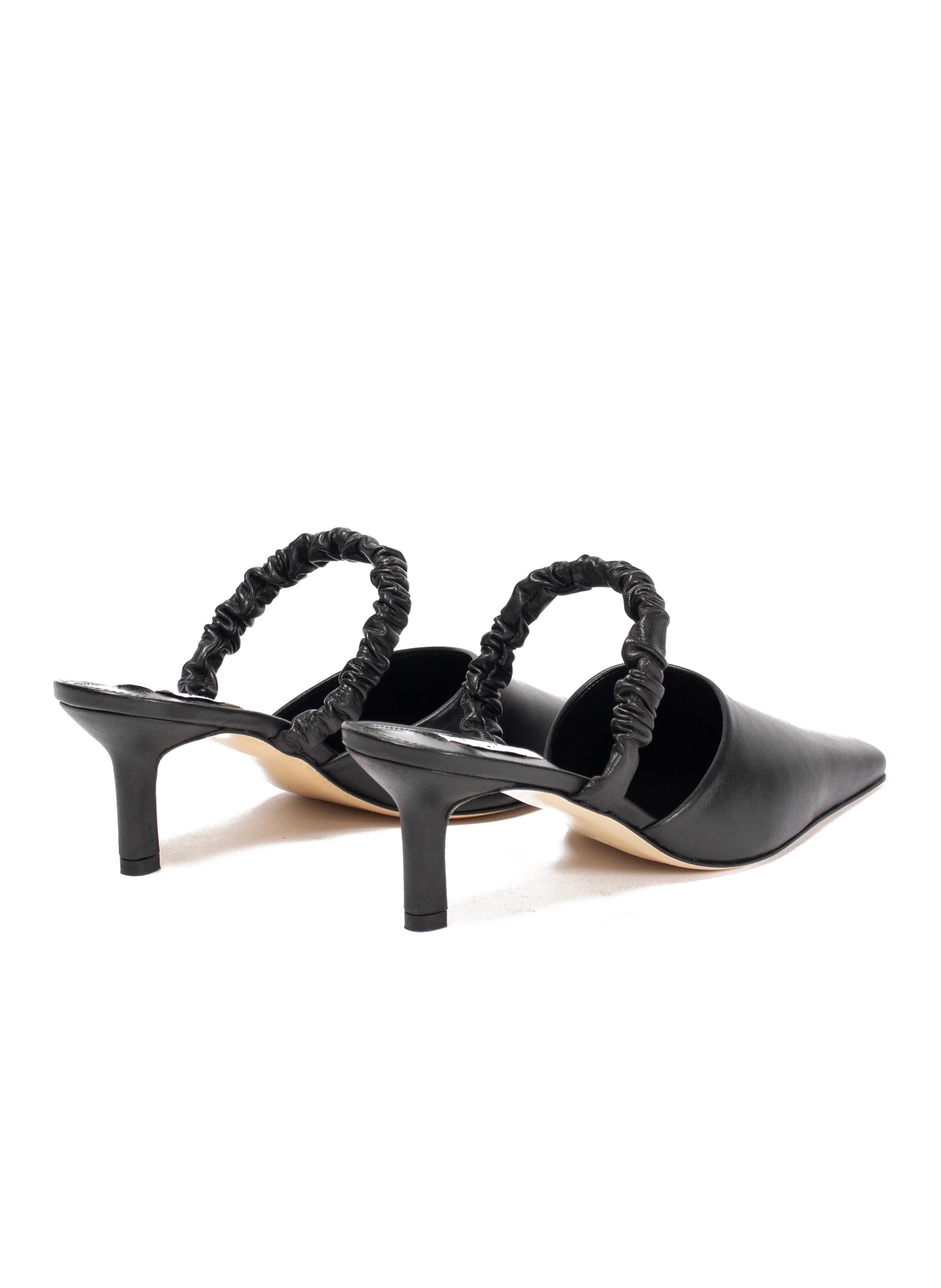 Chouchou Square Toe Mule Leather Black - 3