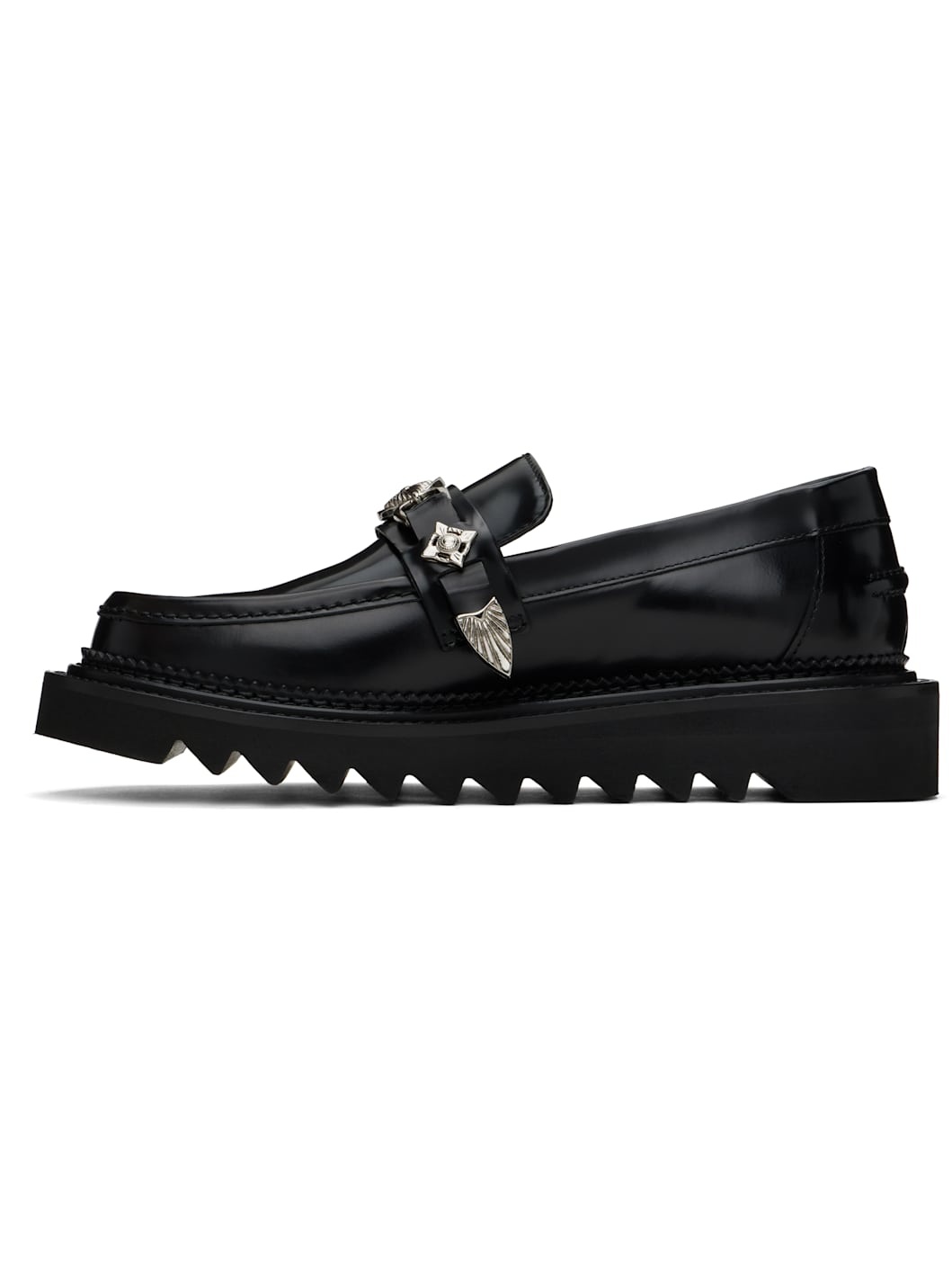 Black Shark Sole Loafers - 3