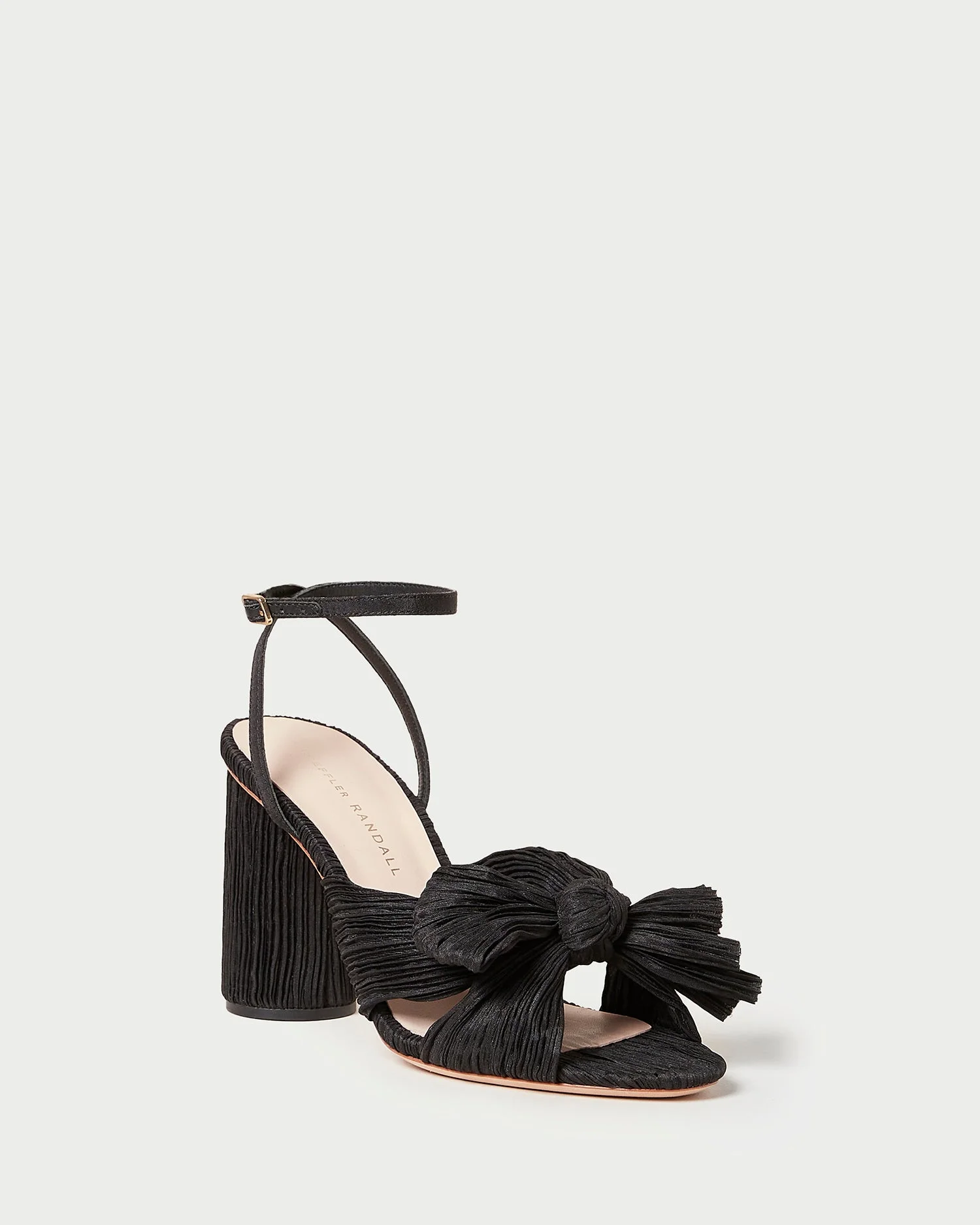 Camellia Black Pleated Bow Heel - 1