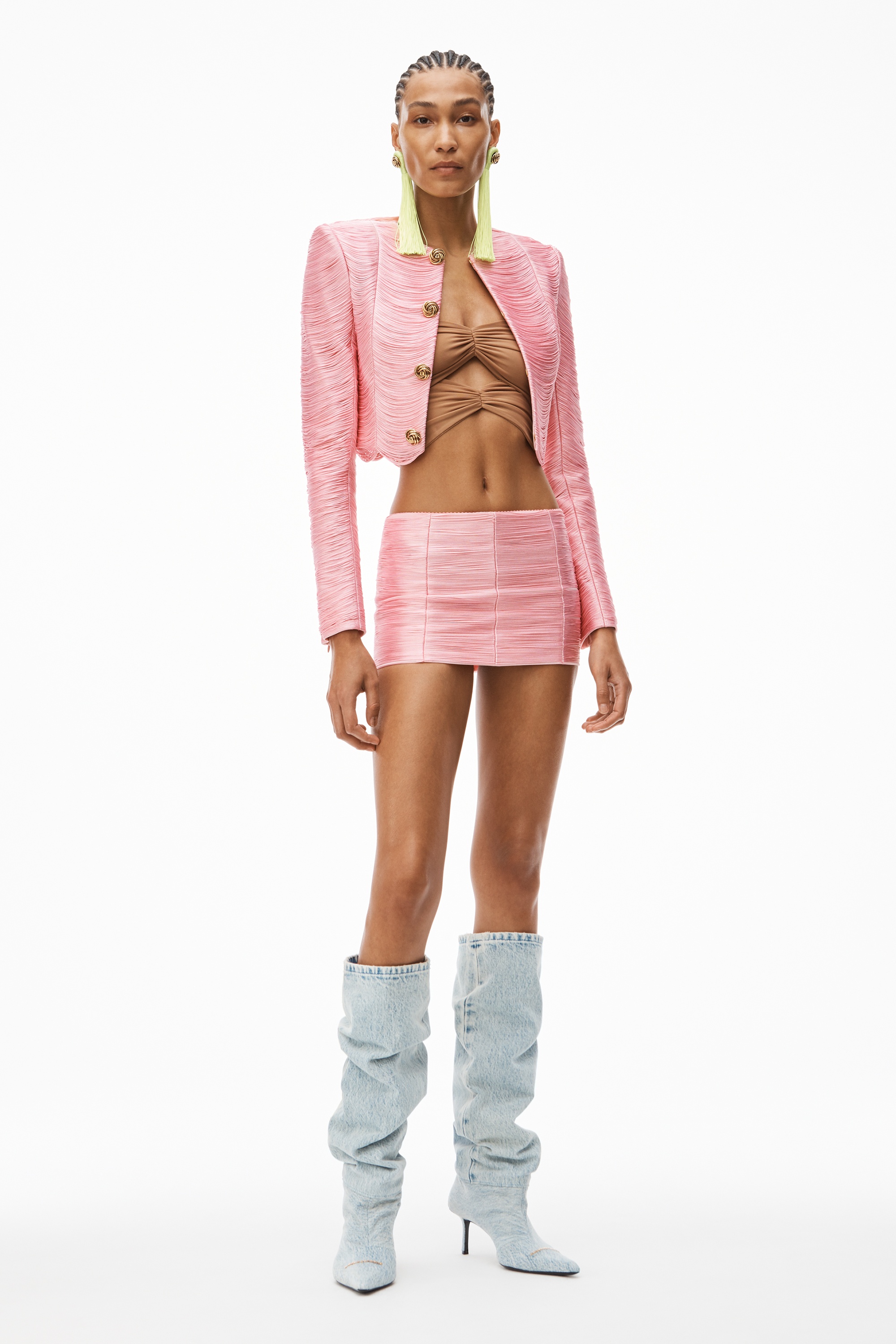 FRINGE CROP JACKET IN POWER MESH - 2