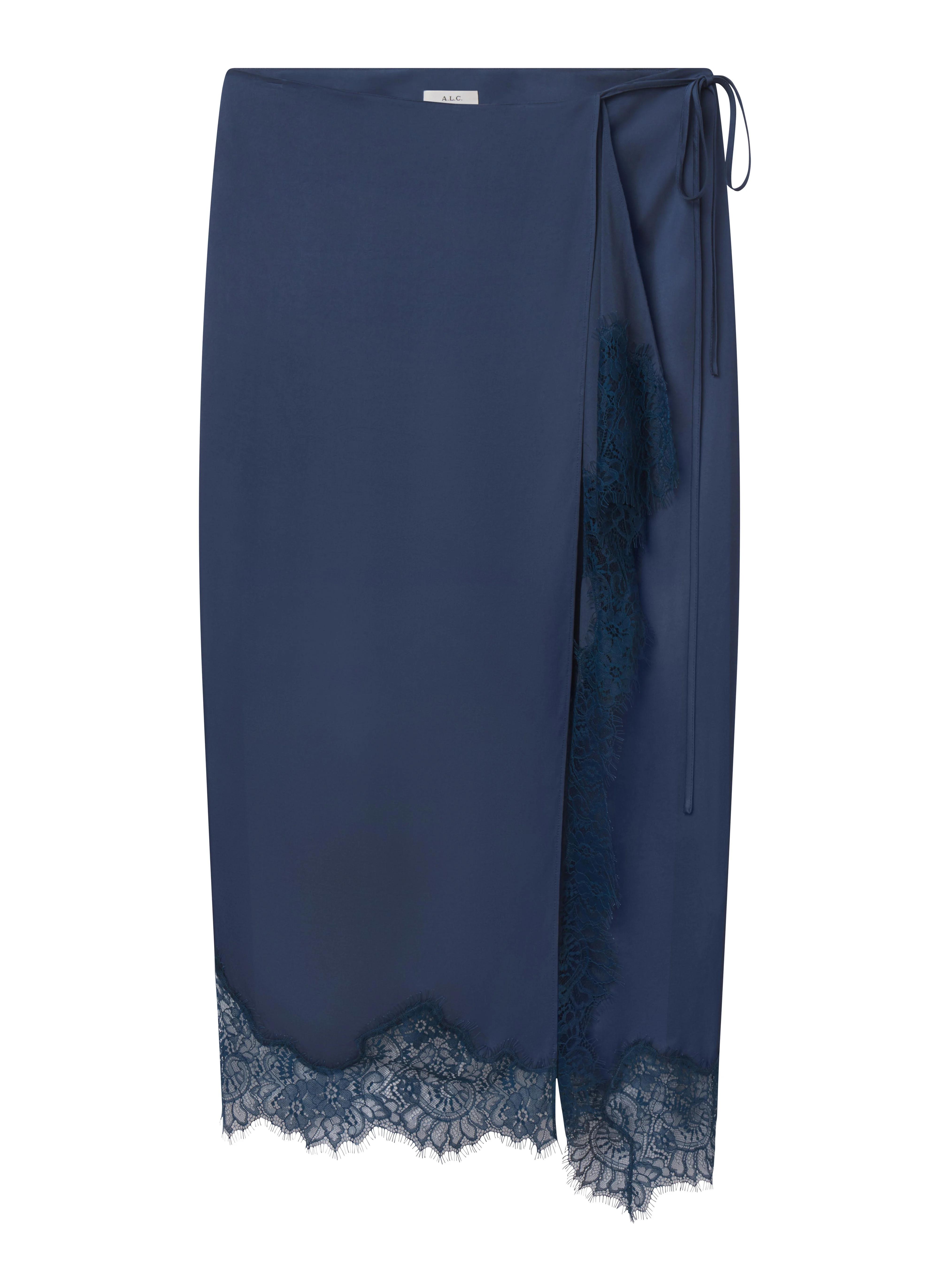 Bree Satin and Lace Midi Skirt - 1