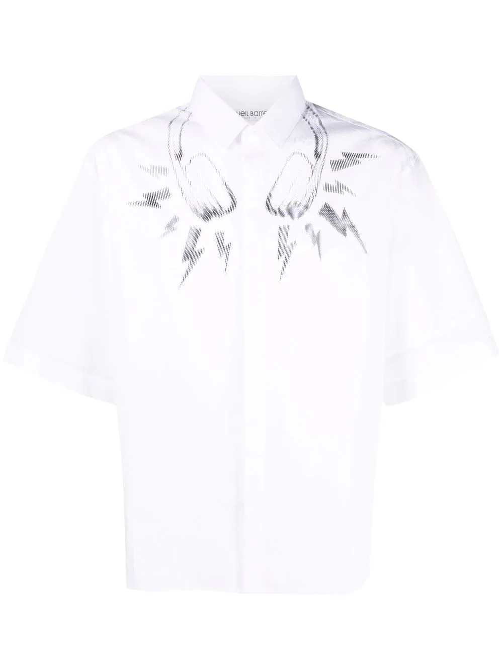 graphic-print short-sleeve cotton shirt - 1