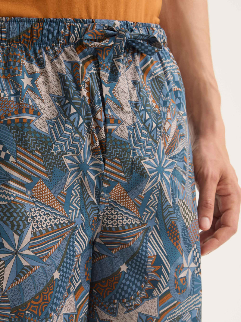 Men's Lounge Shorts Cotton Batiste Multicolor Celebration Print 5