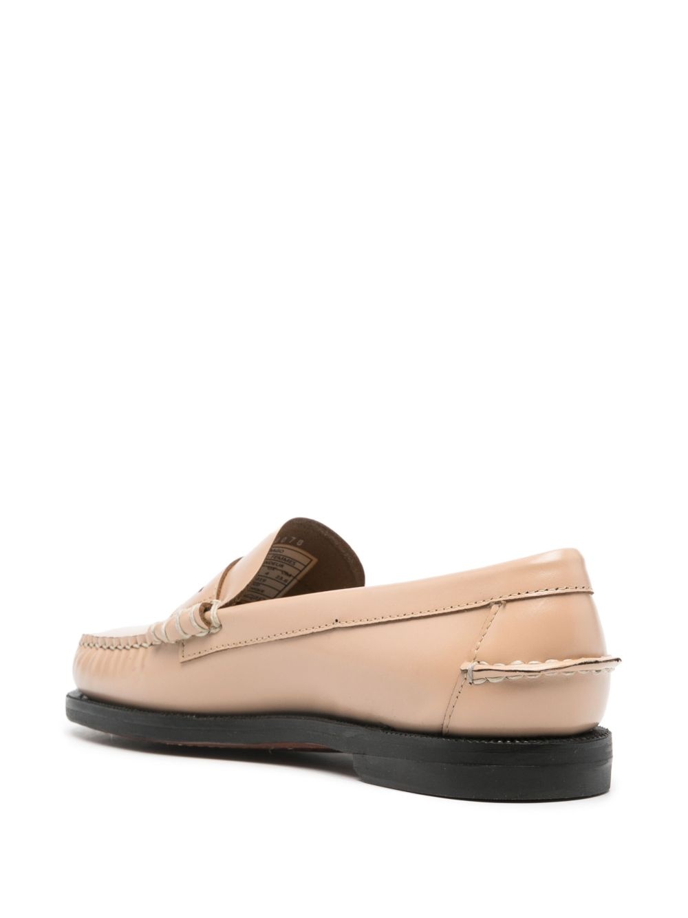 stacked-heel leather loafers - 3