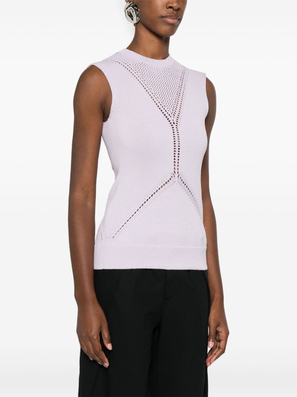 sleeveless knitted top - 3