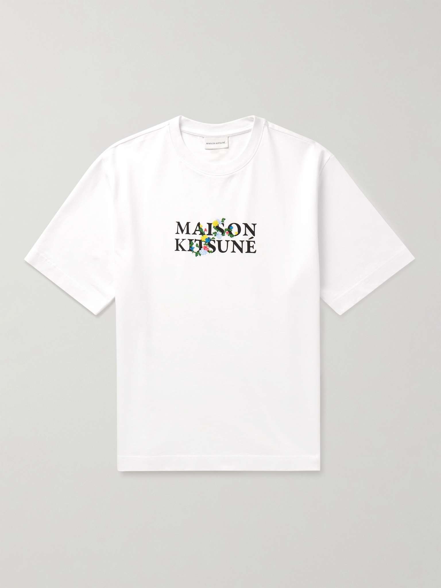 Embroidered Logo-Print Cotton-Jersey T-Shirt - 1