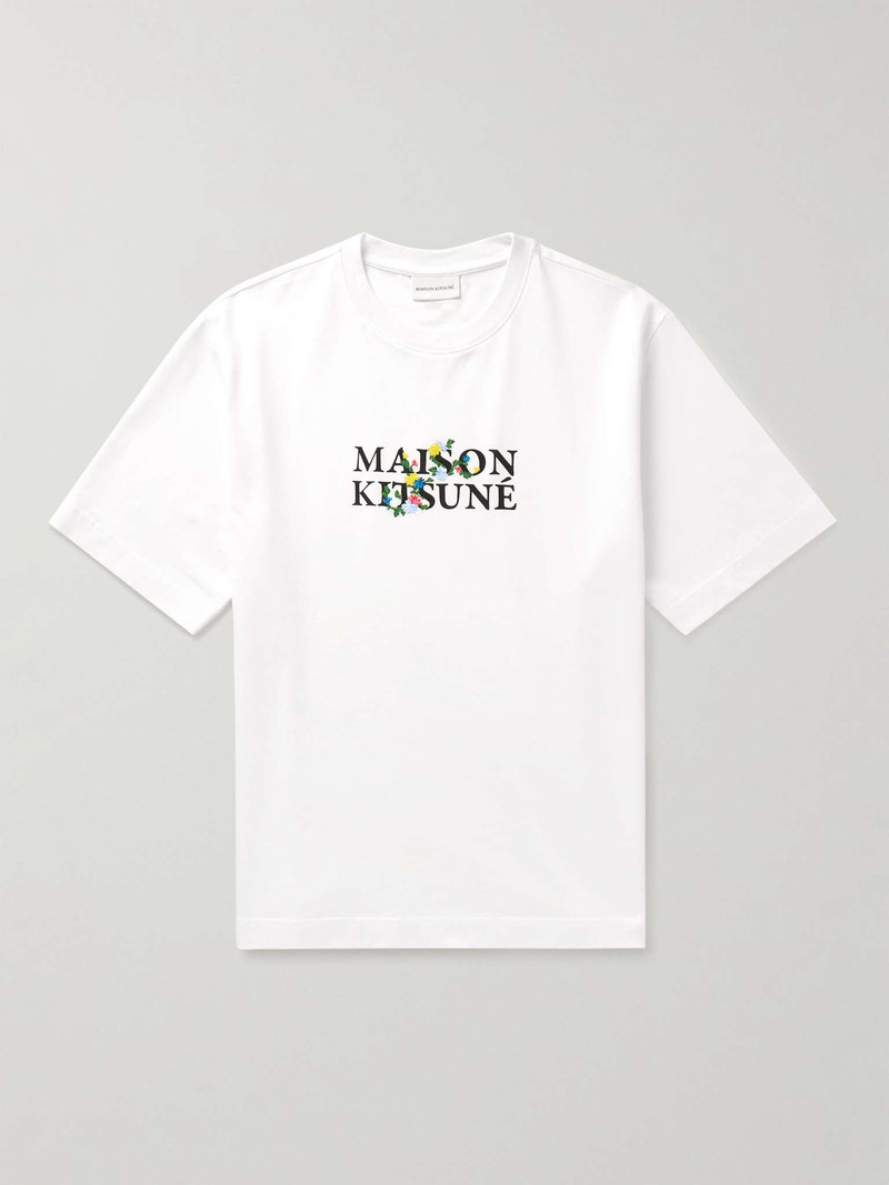 Embroidered Logo-Print Cotton-Jersey T-Shirt 1
