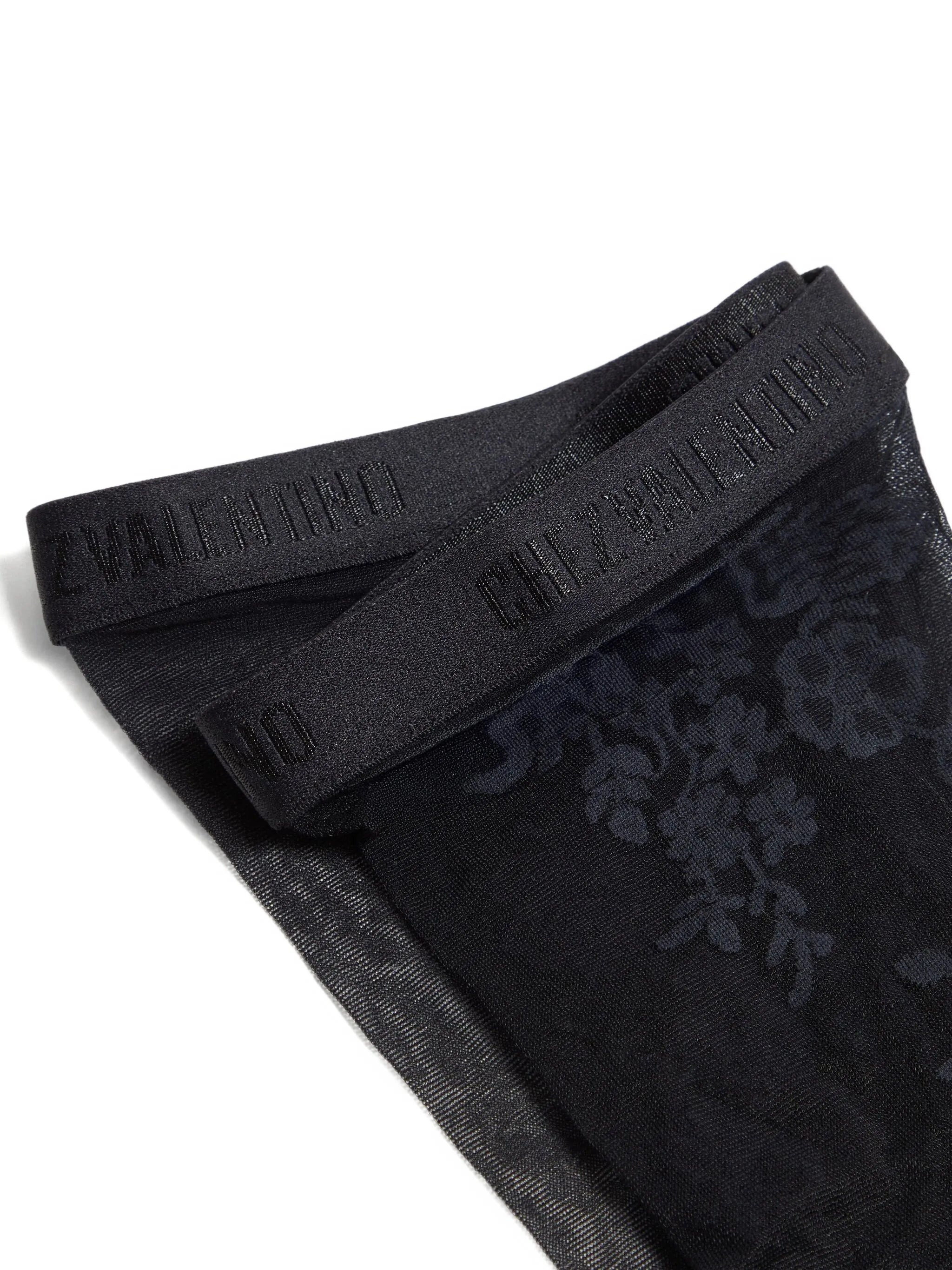 floral-embroidered tights - 2