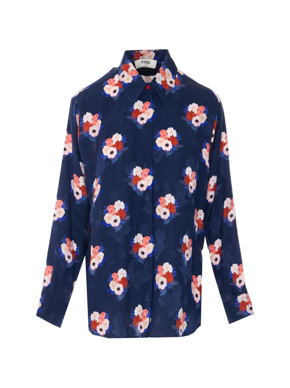 floral-print long-sleeve shirt - 1