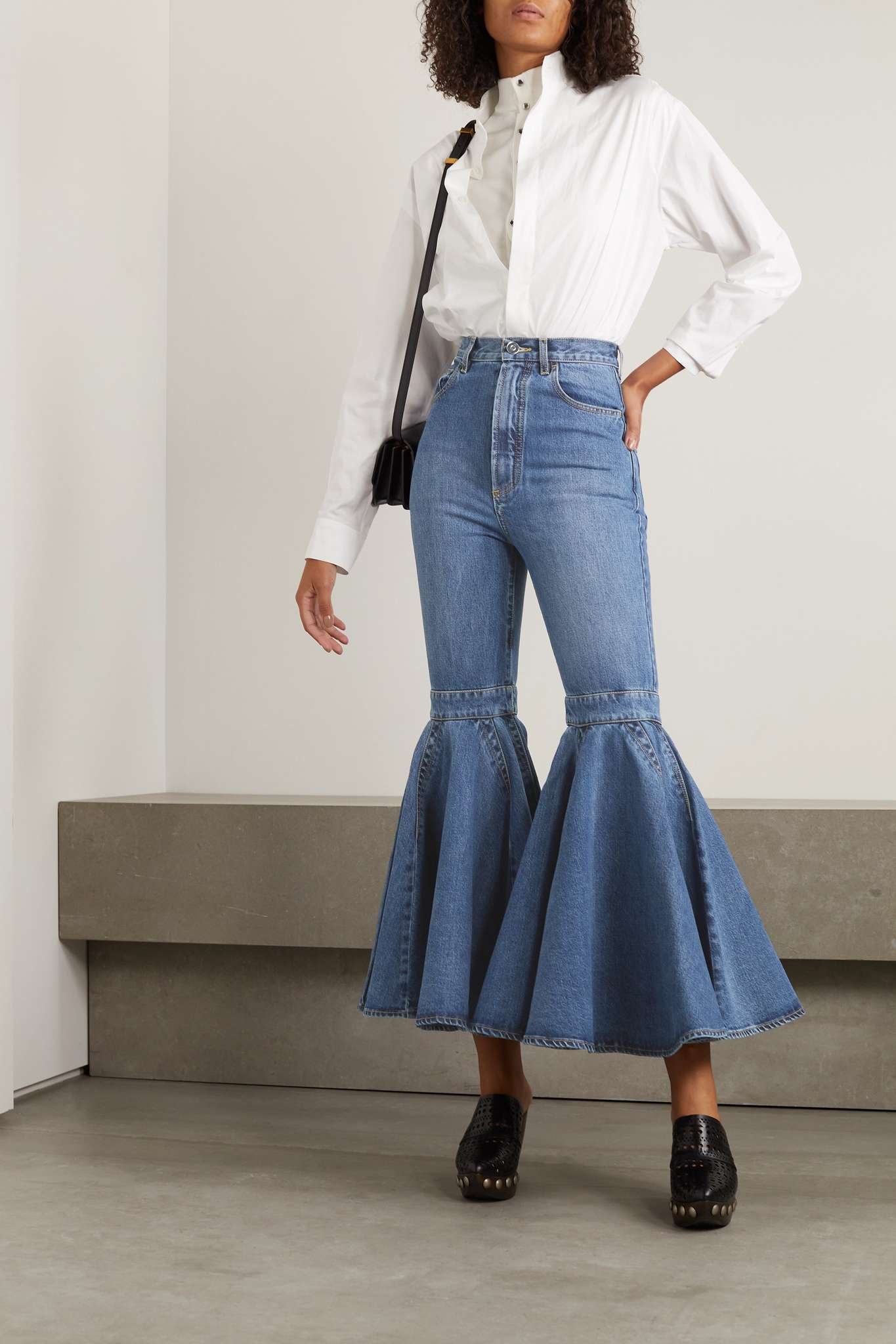 Cropped high-rise flared jeans - 2