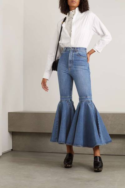 Alaïa Cropped high-rise flared jeans outlook