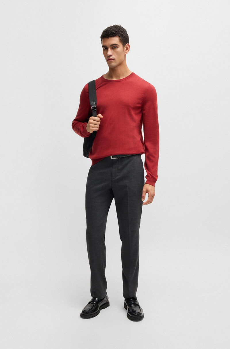 BOSS REGULAR-FIT SWEATER IN MERINO WOOL WITH CREW NECKLINE outlook