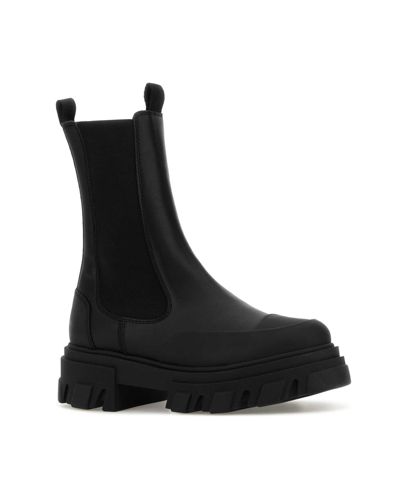 Black Leather Ankle Boots - 2