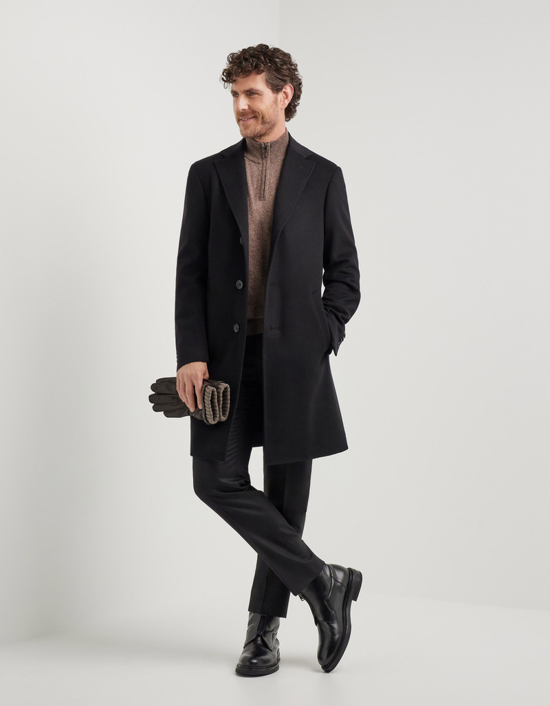 Canali BLACK COAT IN WOOL AND CASHMERE outlook