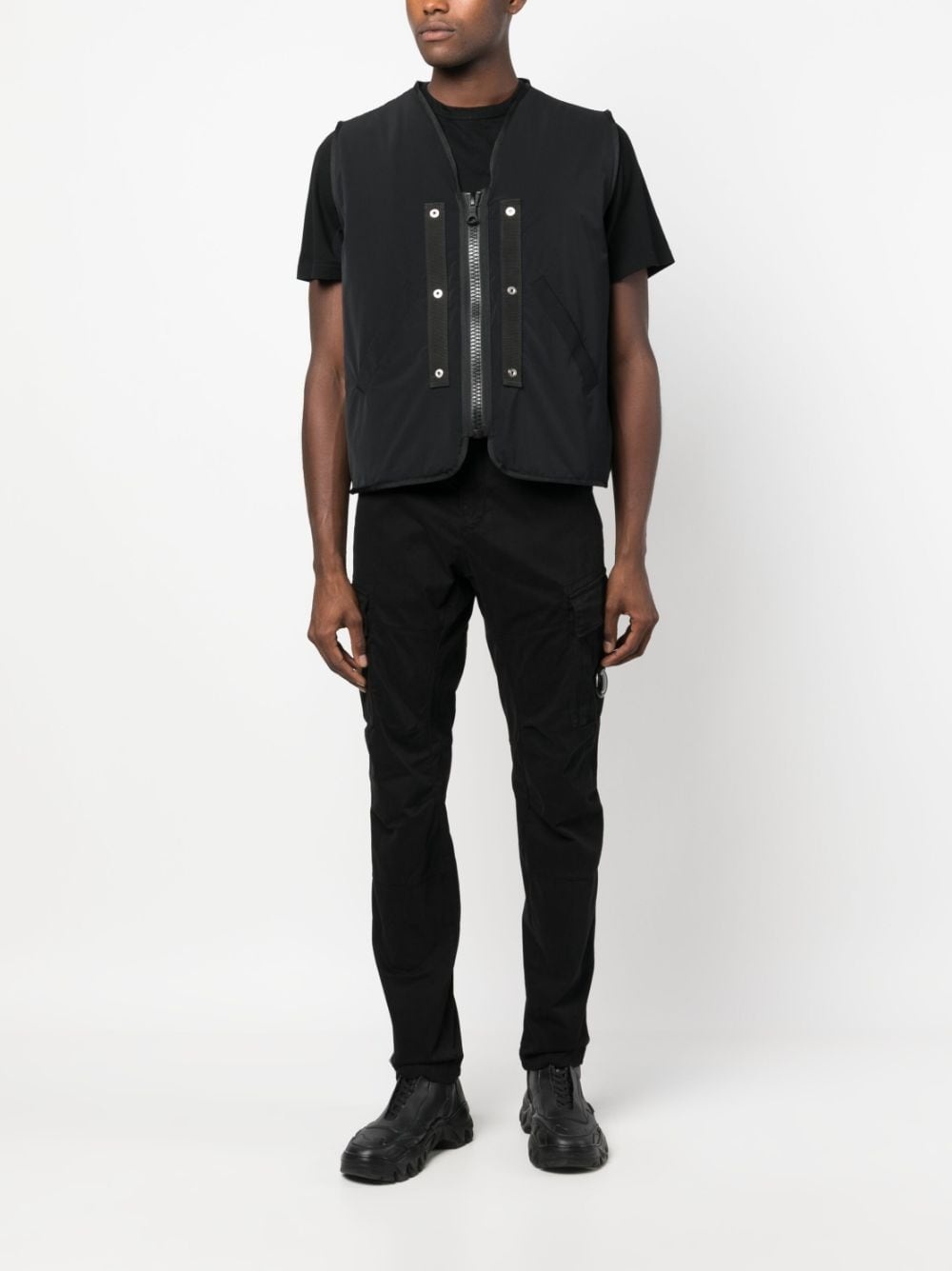 logo-plaque tapered-leg trousers - 2
