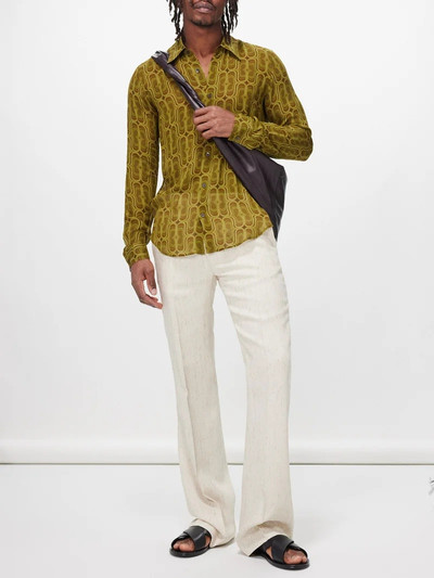 Dries Van Noten Celdon geometric-print poplin shirt outlook