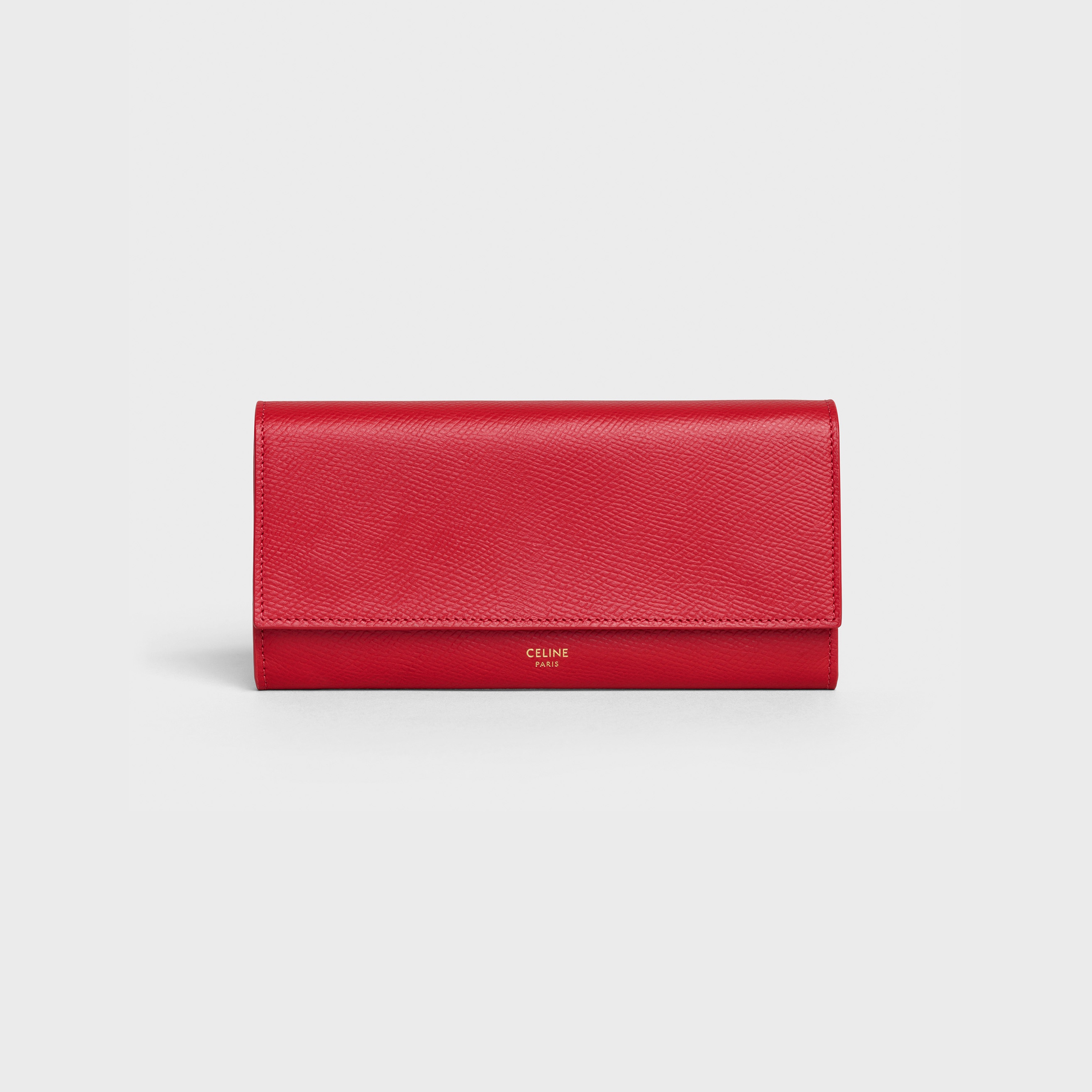 LARGE FLAP WALLET IN GRAINED CALFSKIN - 1